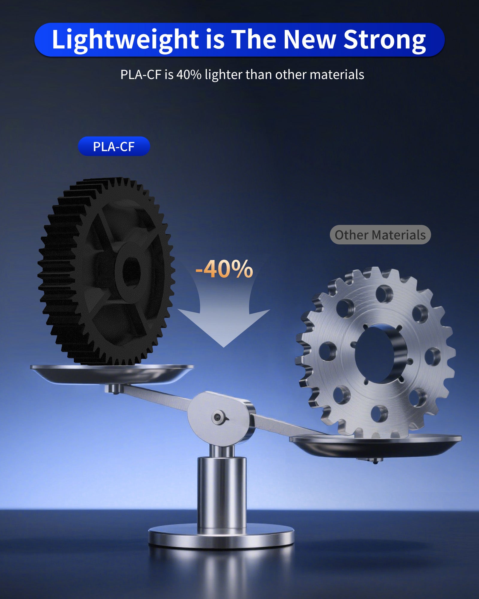 Landu PLA‑CF Carbon Fiber Filament – 1.75 mm, 1 KG Spool (High Strength, Matte Finish)