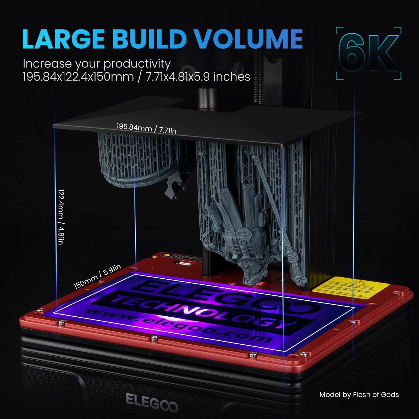 Elegoo Mars 4 Max 6K 3D Printer