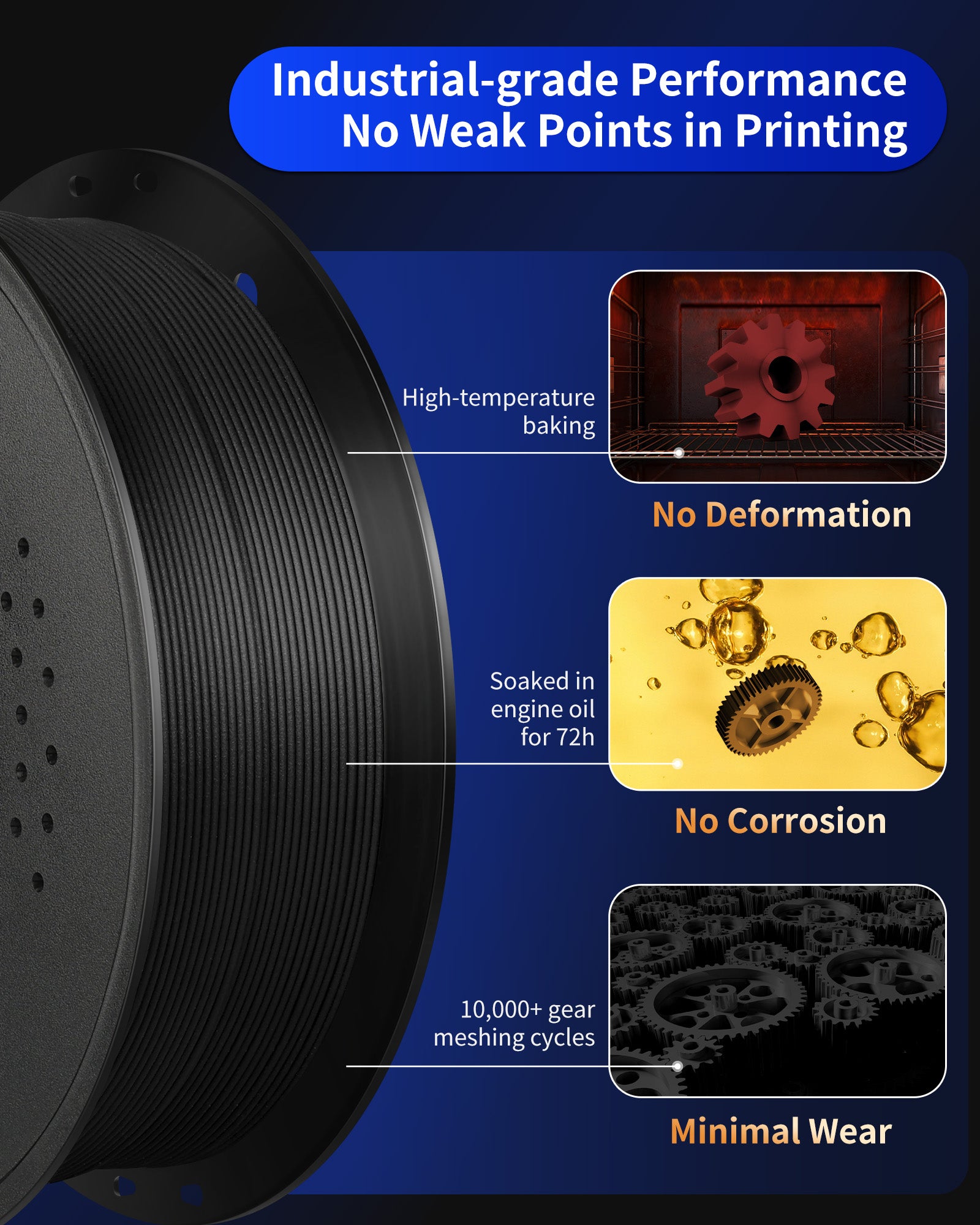 Landu PLA‑CF Carbon Fiber Filament – 1.75 mm, 1 KG Spool (High Strength, Matte Finish)