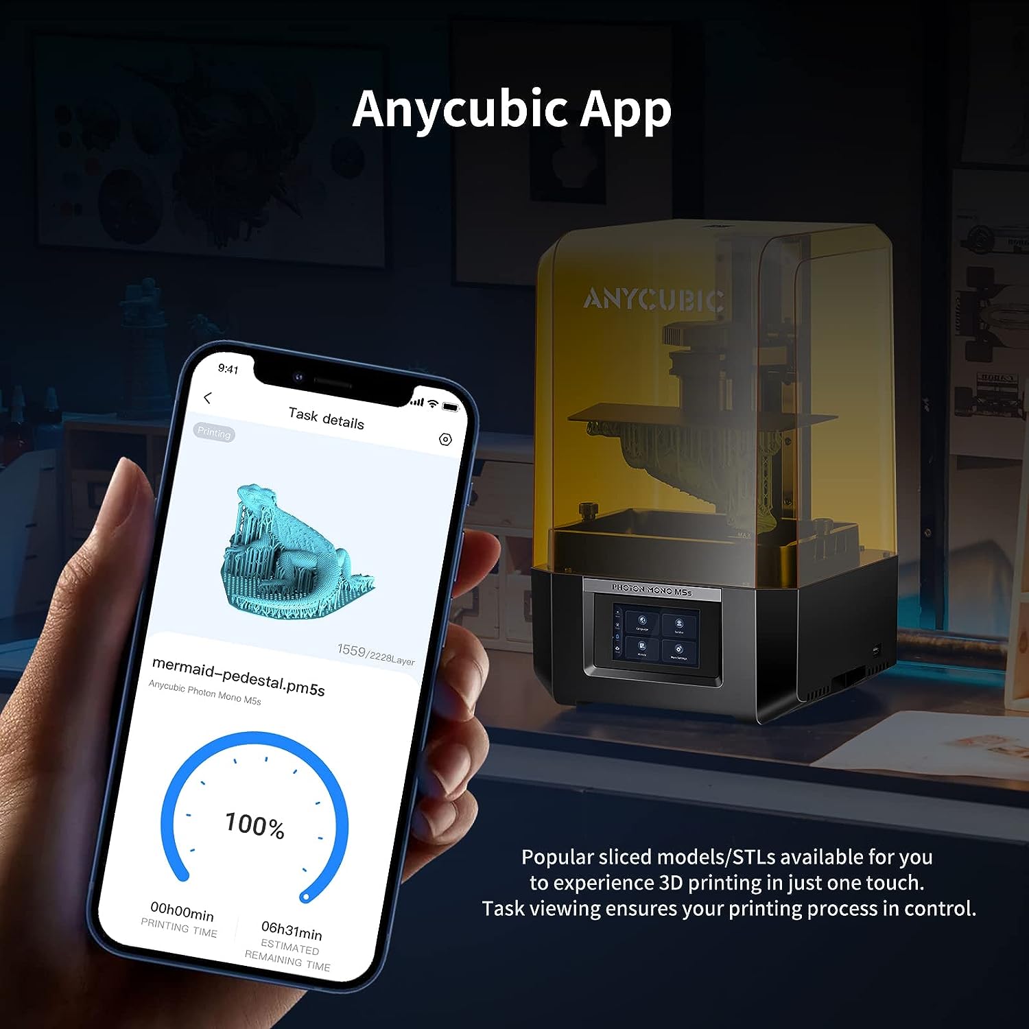 ANYCUBIC Photon Mono M5s 12K Smart Leveling-Free Resin 3D Printer