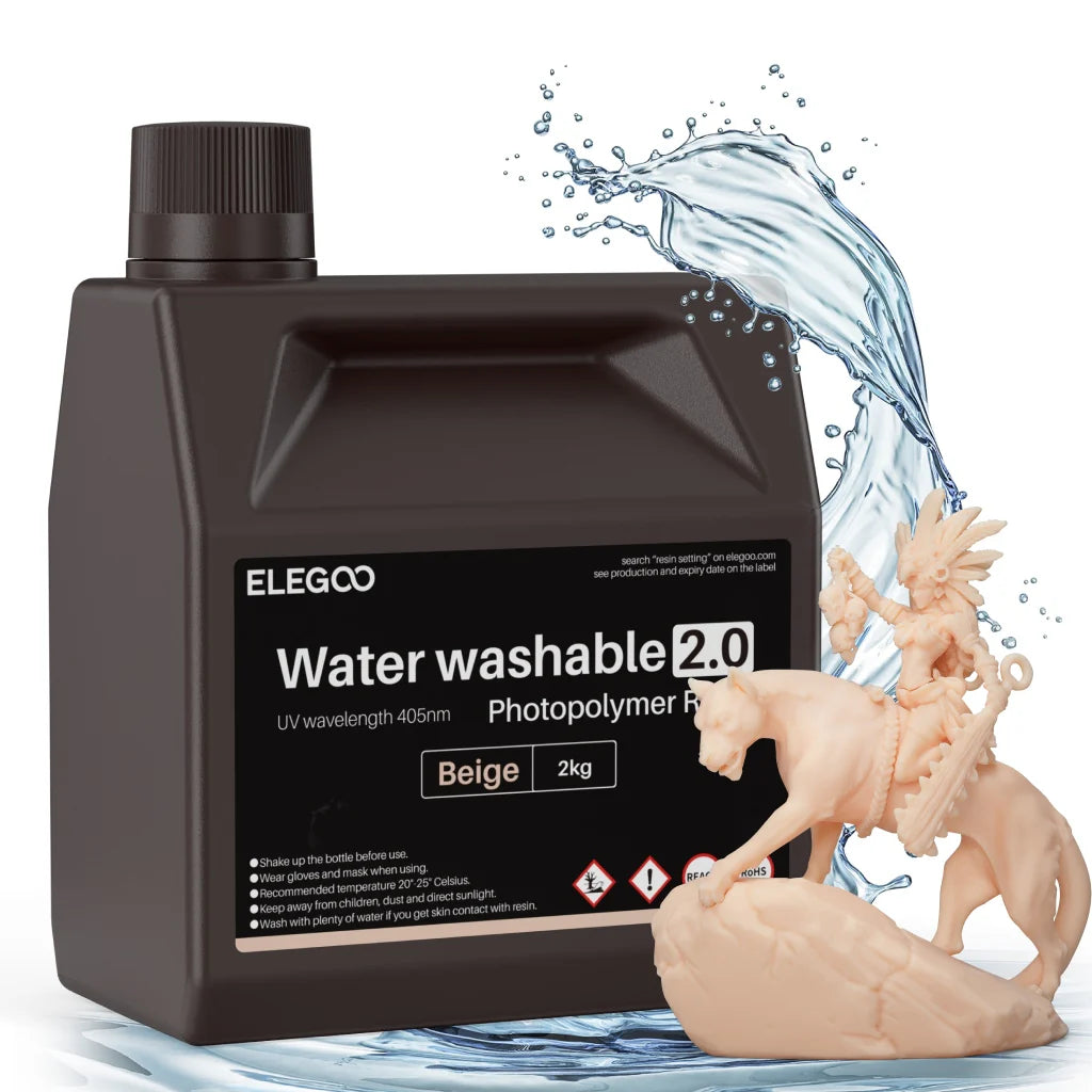 ELEGOO Water-Washable Resin V2.0 – Clean Prints, Easy Cleanup
