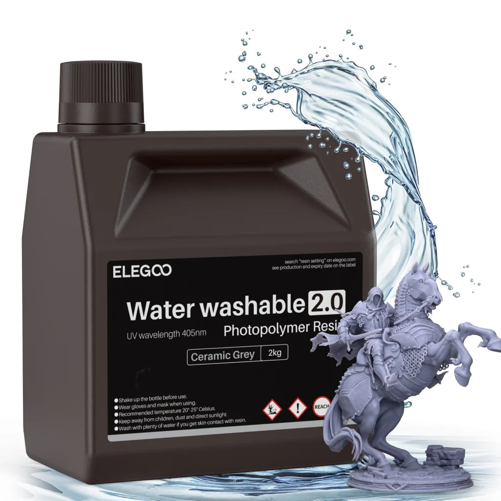 ELEGOO Water-Washable Resin V2.0 – Clean Prints, Easy Cleanup