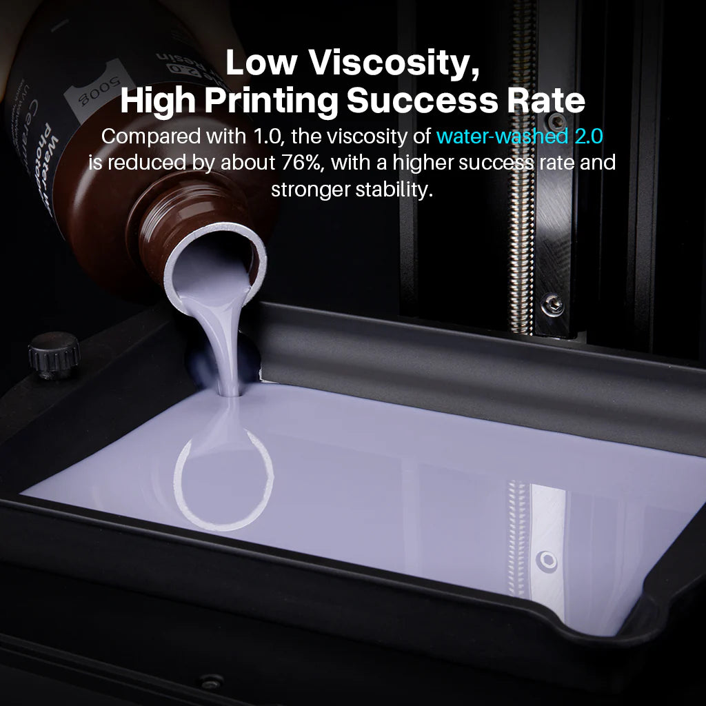 ELEGOO Water-Washable Resin V2.0 – Clean Prints, Easy Cleanup