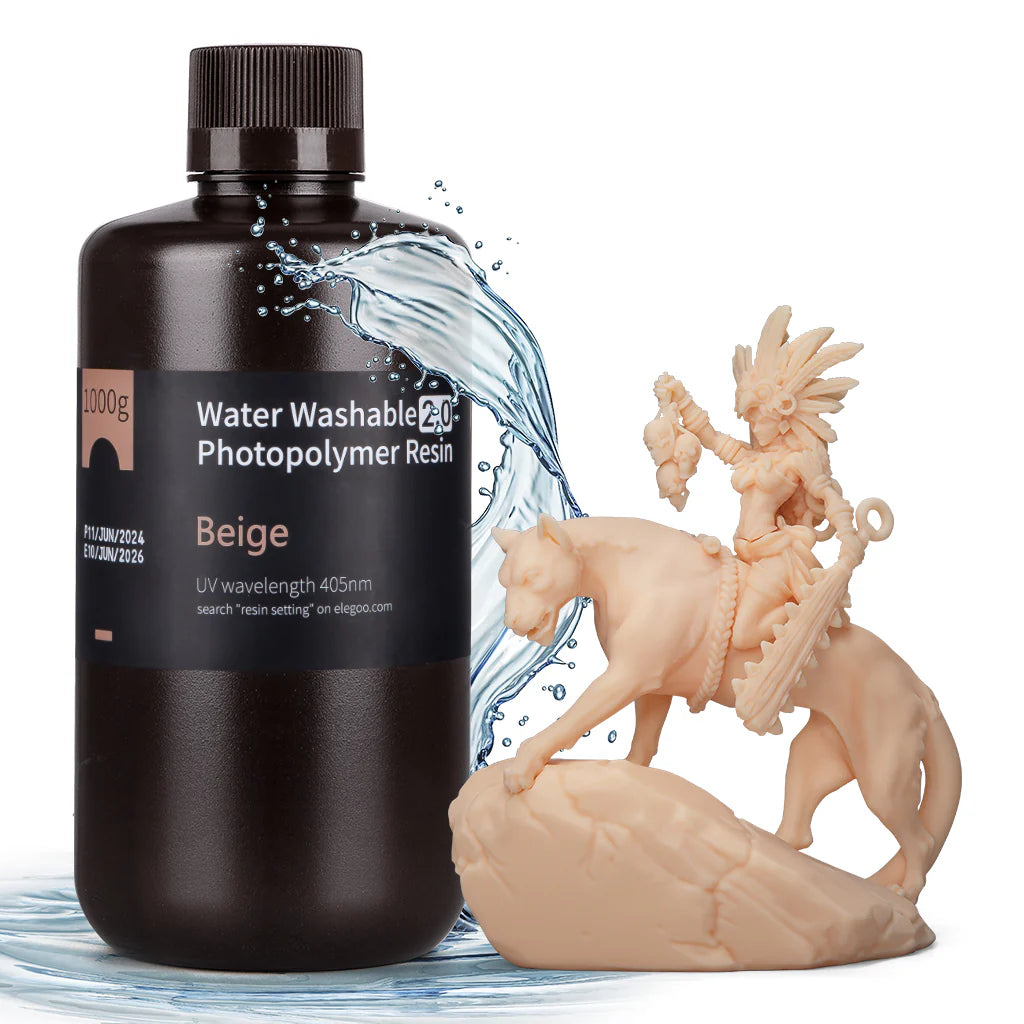ELEGOO Water-Washable Resin V2.0 – Clean Prints, Easy Cleanup