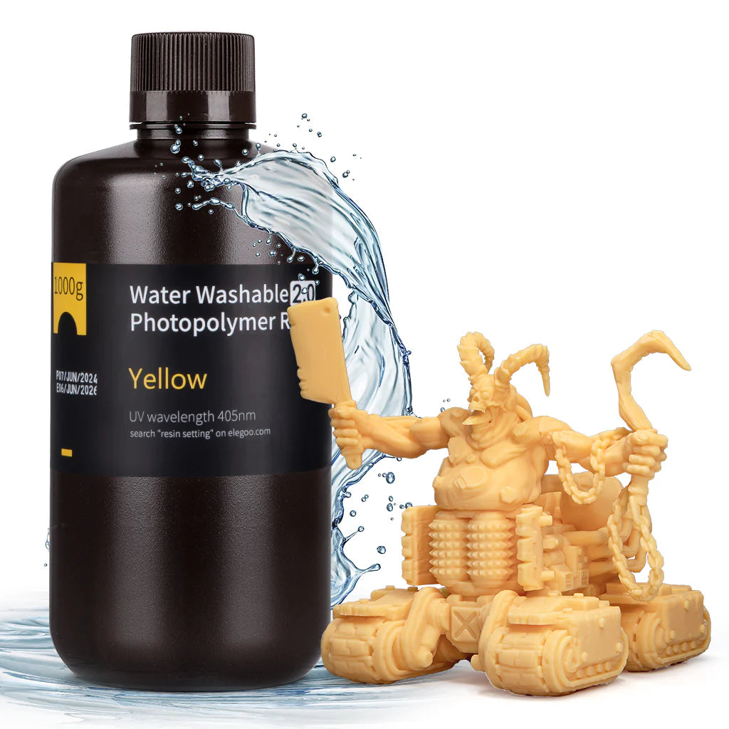 ELEGOO Water-Washable Resin V2.0 – Clean Prints, Easy Cleanup