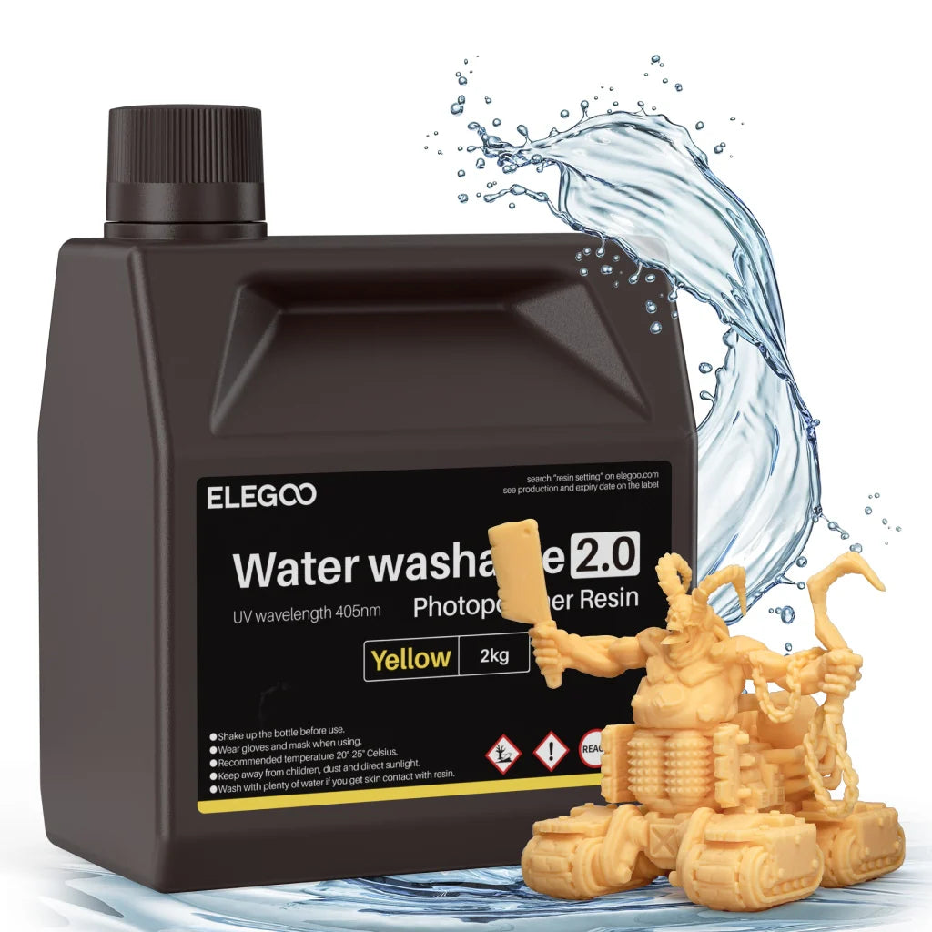 ELEGOO Water-Washable Resin V2.0 – Clean Prints, Easy Cleanup
