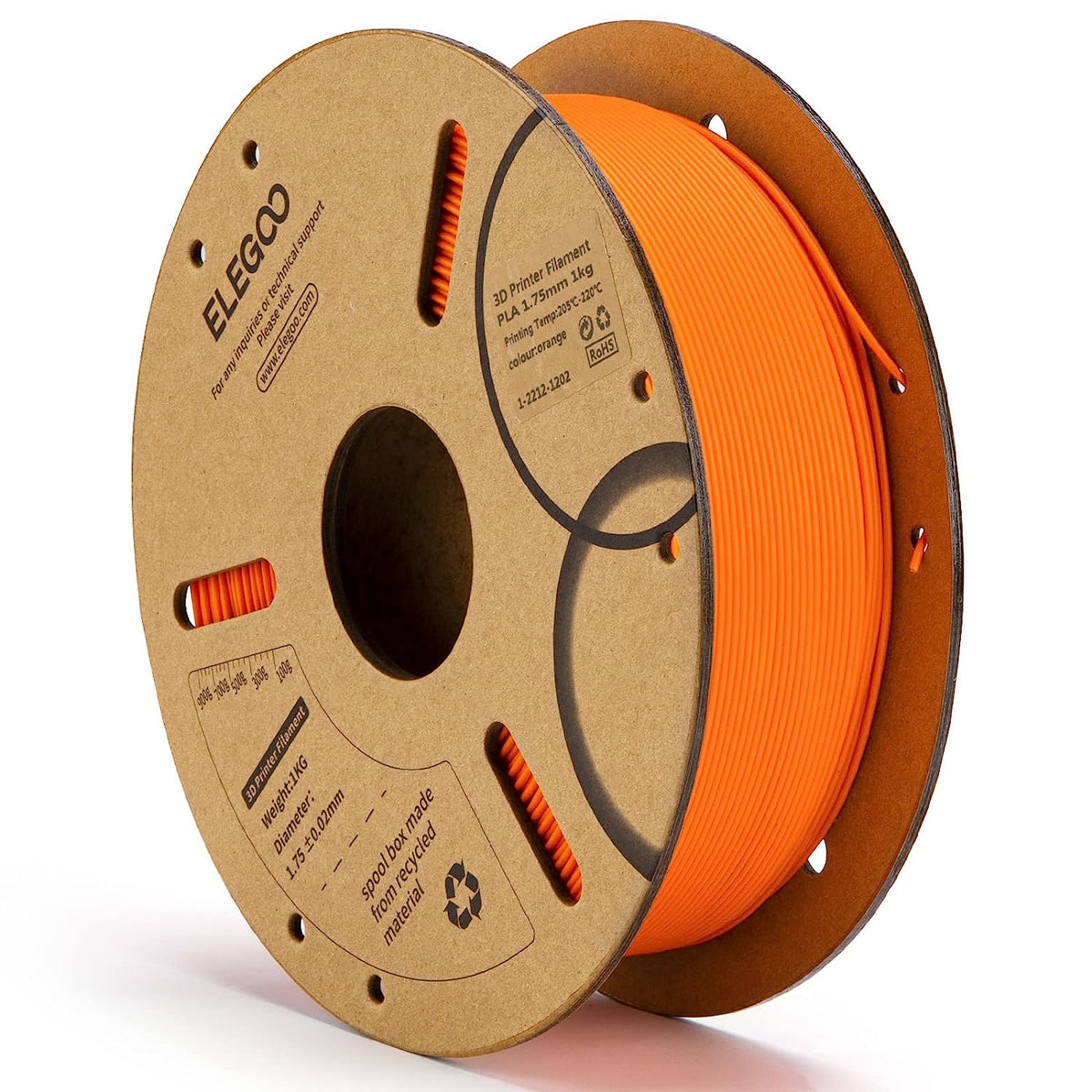 Filament Stool ELEGOO PLA Filament 1.75mm 3D Printer Filament 1Kg Cardboard Spool – DIY3D