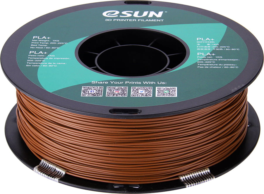 eSUN PLA+ Filament (1.75mm, 1Kg) - Brown