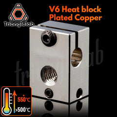 PT100 V6 Plated Copper Heatblock for E3Dv6 Hotend